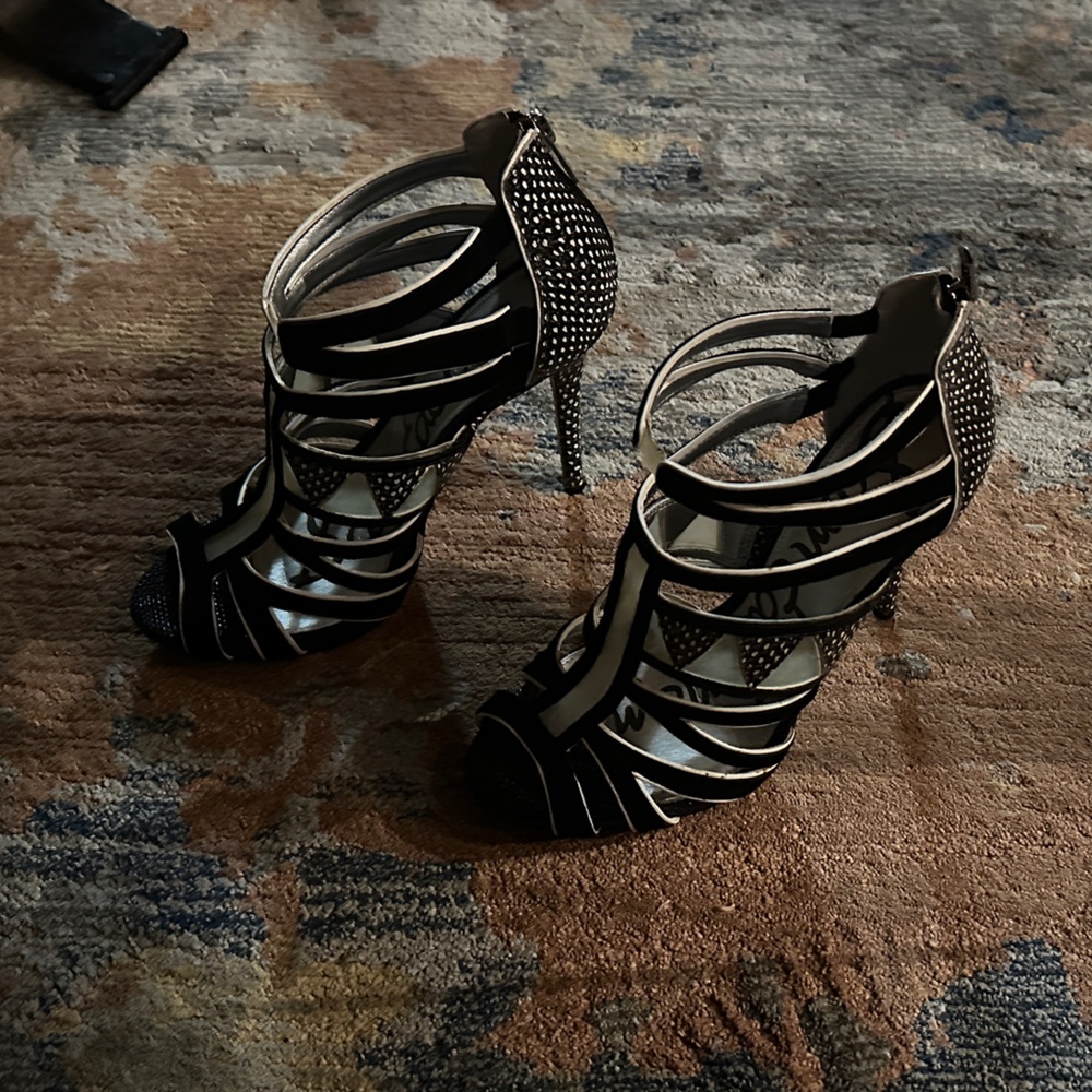 Elegant Black Strappy Heels